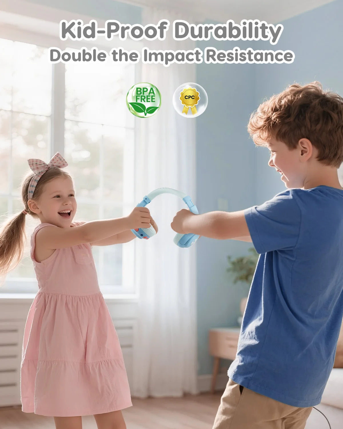 Awatrue Kids Wireless Bluetooth 5.4 Headphones 85dB Safe Volume 75H Playtime Over-Ear Toddler Headsets for Kids Christmas Gifts