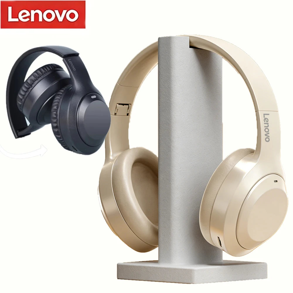 Lenovo Over-ear Foldable Computer Wireless Headphones Original Bluetooth Earphones Noise Cancellation HIFI Stereo Gaming Headset